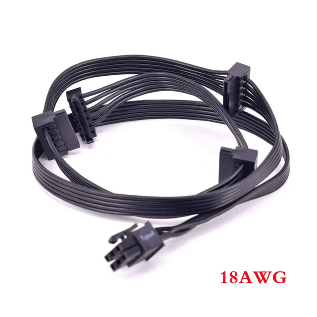 PCI-E 6Pin 1 To4 SATA Power Supply Cable For Corsair RM1000 RM850 RM750 PSU 85cm