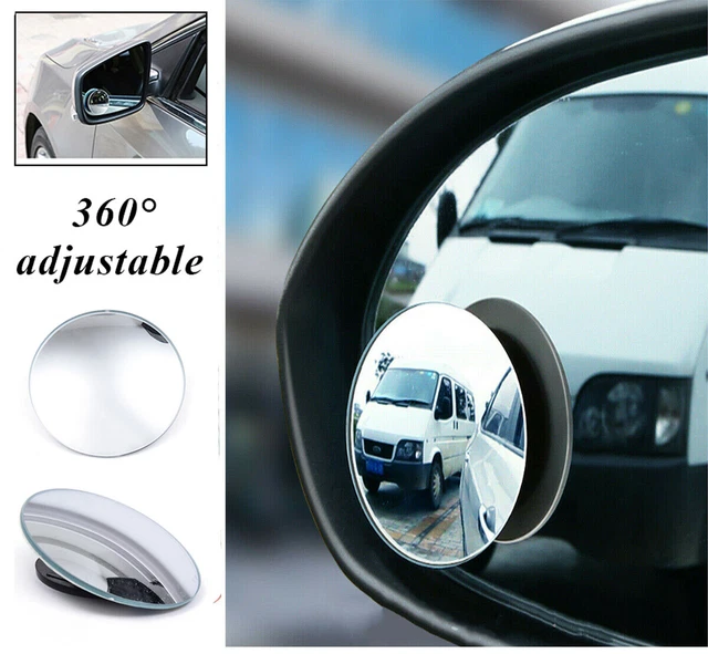 2x specchietto punto cieco rotondo HD vetro convesso 360° lato vista posteriore per auto %