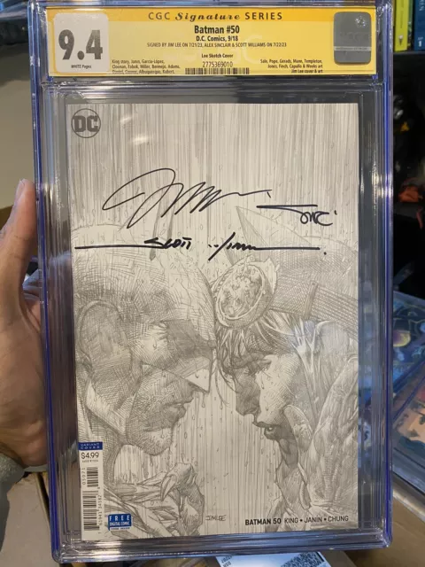 Batman #50 CGC 9.4 1:100 Variant Signed By Jim Lee, Scott William Alex Sinclair