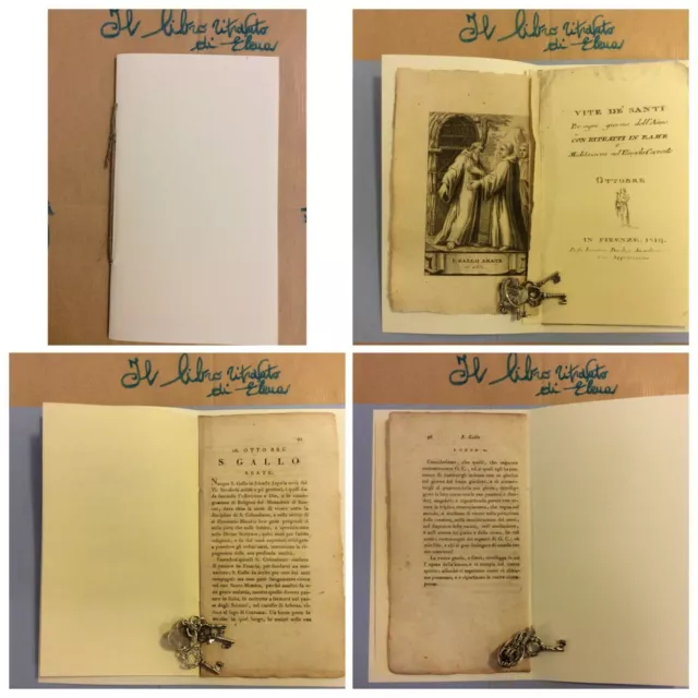 Incisione in rame 16 ottobre San Gallo e meditazioni Vite dei Santi 1819