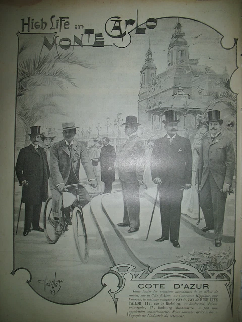 Publicite De Presse High Life In Monte Carlo Illustration Geo Blott Ad 1899