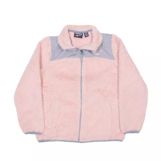 REEBOK Teddy Fleece 10-12 Yrs Fleece Jacket Pink Girls M