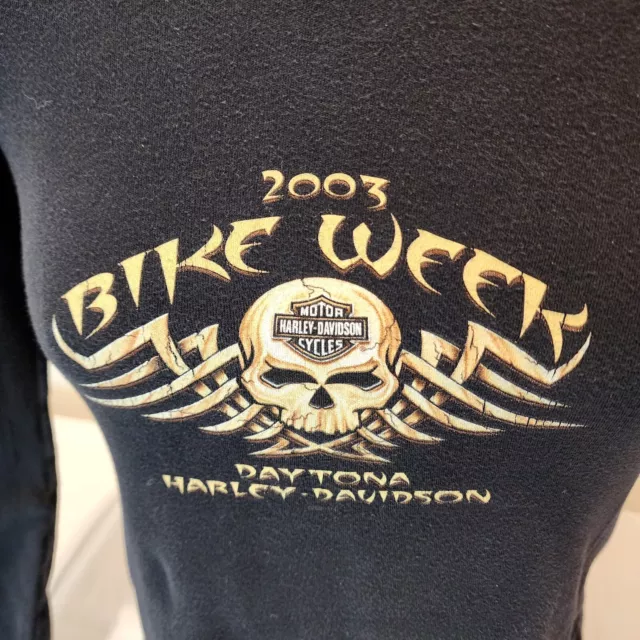 Harley Davidson Women's 2003 Bike Week Black 3/4 Sleeve Daytona