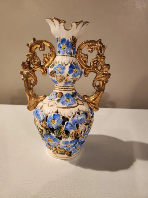 Rare Antique Vase Fischer J Budapest Made In Hungary