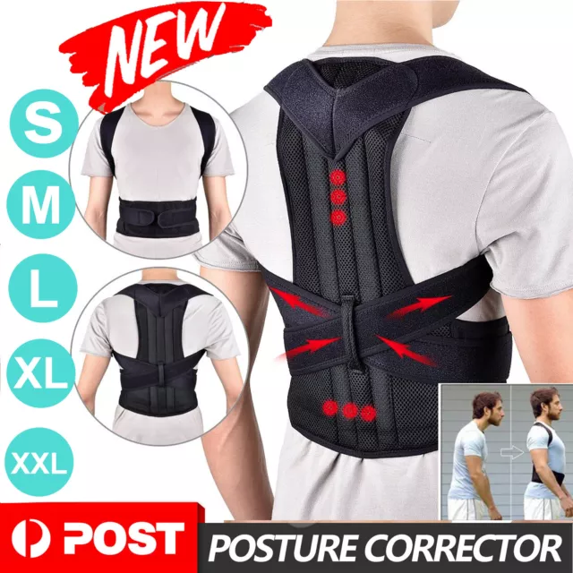 Full Back Posture Corrector Lumbar Shoulder Support Brace Belt For Women Men