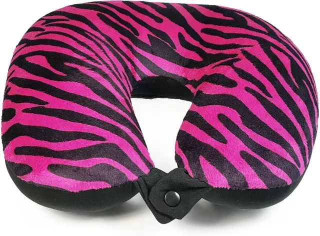 Miami CarryOn Microbeads Travel Neck Pillow Pink Zebra