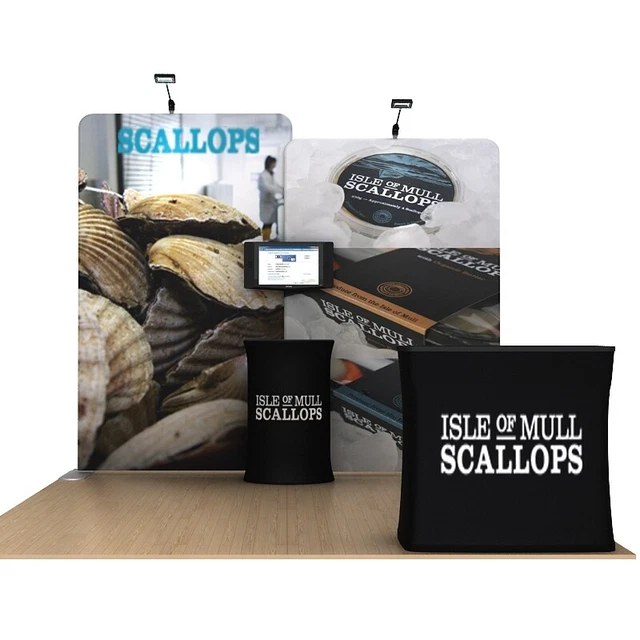10ft Portable Trade Show Display Backdrop Wall Pop Up Stand Booth Custom Print