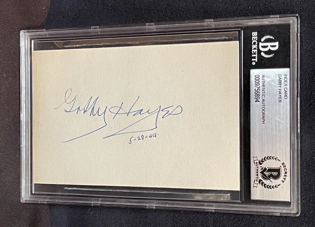 GABBY HAYES Autograph Signed 3x5 Hopalong Cassidy & Roy Rogers Died-1969 Beckett