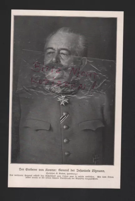 1915, Bildnis Portrait General der Infanterie Litzmann WWI