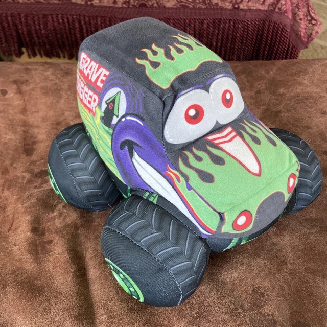 MONSTER JAM TRUCKIN Pals Grave Digger Plush Truck Toy Black Green 2017