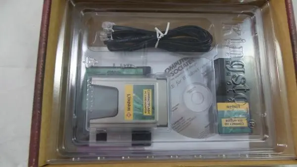 Vintage Kingston DataRX 56K CF CompactFlash Modem with PC Card Adapter (CIO56K)