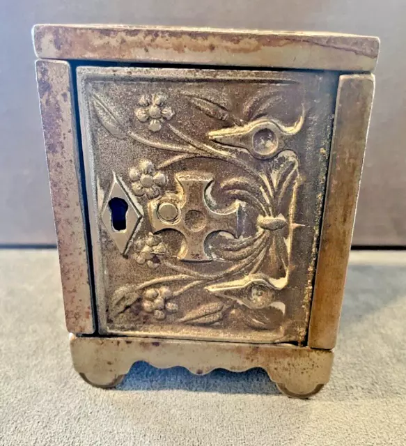 Vintage JE Stevens Cast Iron Bank Pat. 1897--Missing Key--1657.23