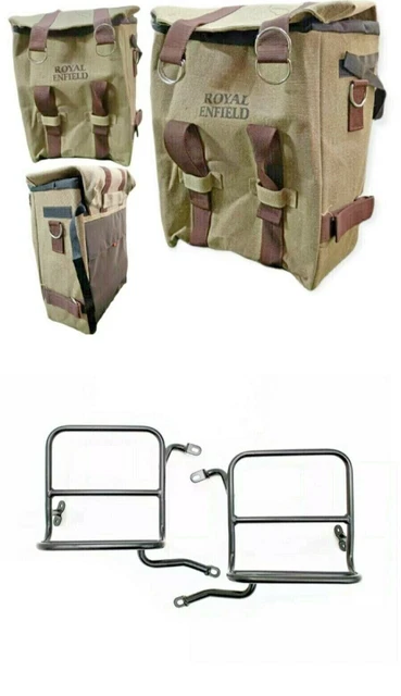 Ensemble de paires de sacoches militaires avec cadre de montage pour Royal...