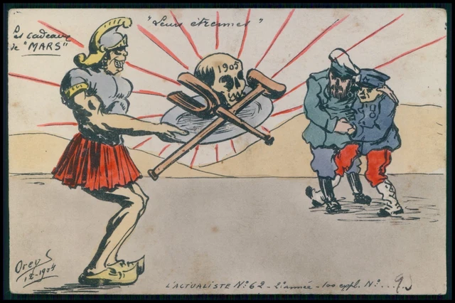 art Orens UK England War Japan Russia Russo Japanese Russian old 1900s postcard