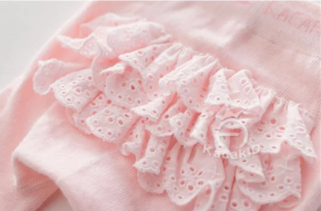 Girl Baby Kids Ruffle Frilly lace Bottoms Warm Tights Stockings Pantyhose 10m-2y 2