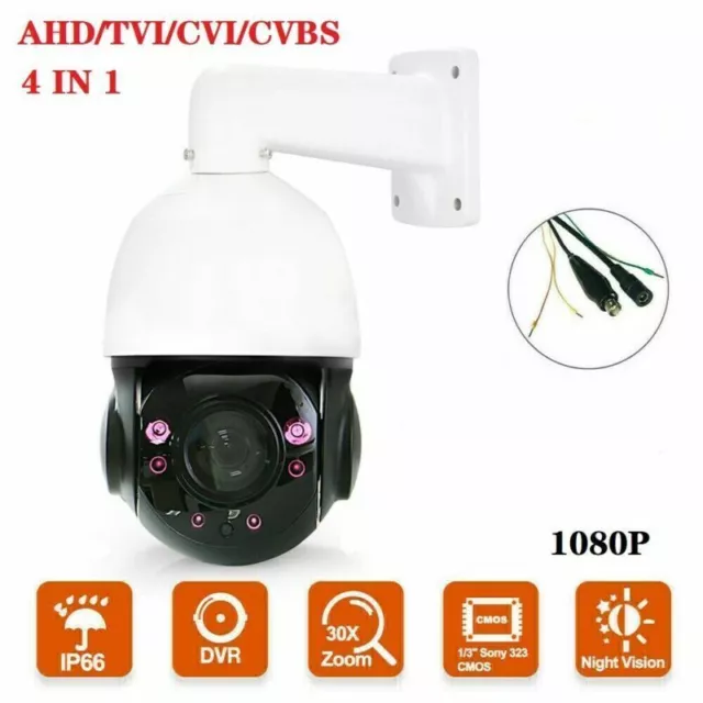 1080P 30X Zoom 2MP AHD/TVI/CVI/CVBS 4 in 1 PTZ IP66 CCTV Security Dome IP Camera