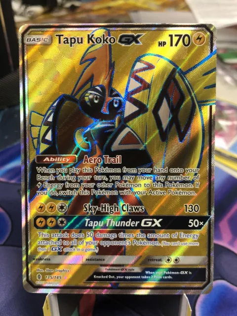 Tapu Koko GX 135/145 Full Art Ultra Rare Sun & Moon Guardians Rising 9.0  Mint