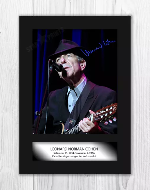 Leonard Cohen A4 signed mounted photograph picture poster Choice of frame