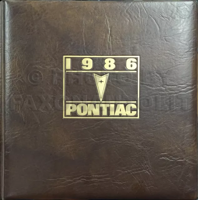 1986 Pontiac Color and Upholstery Data Dealer Album Fiero Trans Am Firebird Etc