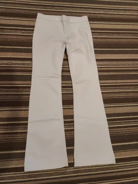 Cello Mid Rise Pull On Deluxe Comfort Flare Jeans - White size Large