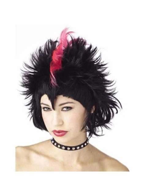 Women's Black & Pink Mohawk Wig