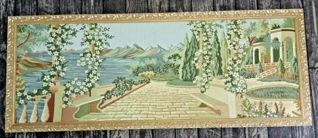 Marco de pared antiguo VINTAGE bordado con un cuadro natural grabado marco...