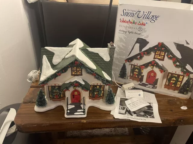 Dept 56 Snow Village Christmas Lane Dancing Lights House LED Lights Rare