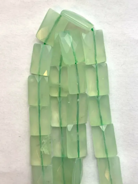 2 16" Strands  Faceted Genuine New Jade Rectangle Gemstone Beads  - 14x10mm