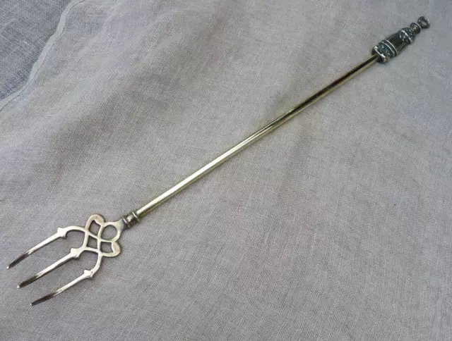 Antique Vintage Brass Toasting Fork Welsh Jenny Jones 49cm