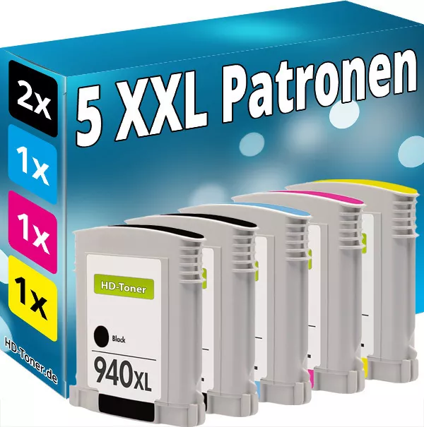 5x Cartuchos de Tinta para HP 940XL Officejet 8000 8500A Pro Impresora Set