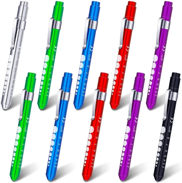 Penlight for Nurse Pen Light LED Reusable Pen Light with Pupil Gauge Nurses Pin