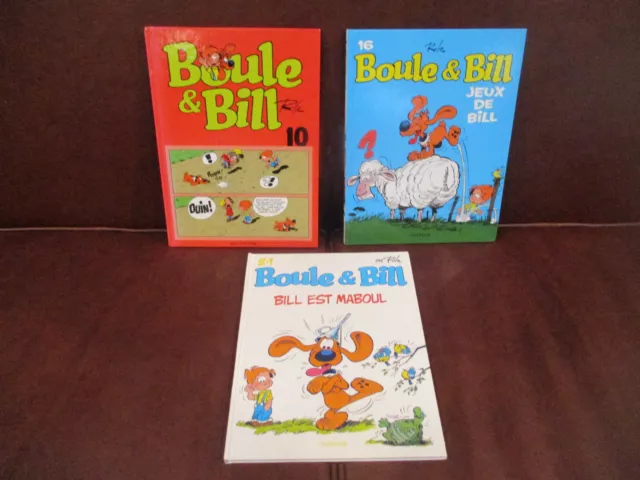 Lot de 3 BD BOULE ET BILL tomes 10, 16 et 21 - éditions DUPUIS