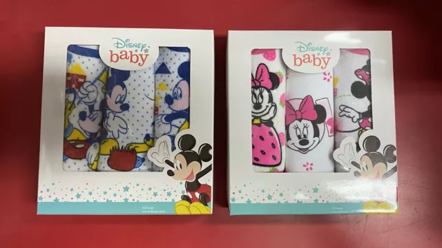 BAVETTE  NEONATO SPUGNA PICCOLA Con Stampa  DISNEY Mickey/minnie  Conf.3pz