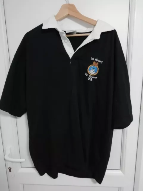 Rugby Shirt Royal Navy Operation Taurus 2009 HMS Ocean Kooga XL Black Rare