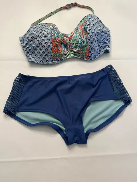 NWT $80 Profile Blush by Gottex Bandana Swimsuit Bikini Top Bra Cup DD or  DDD