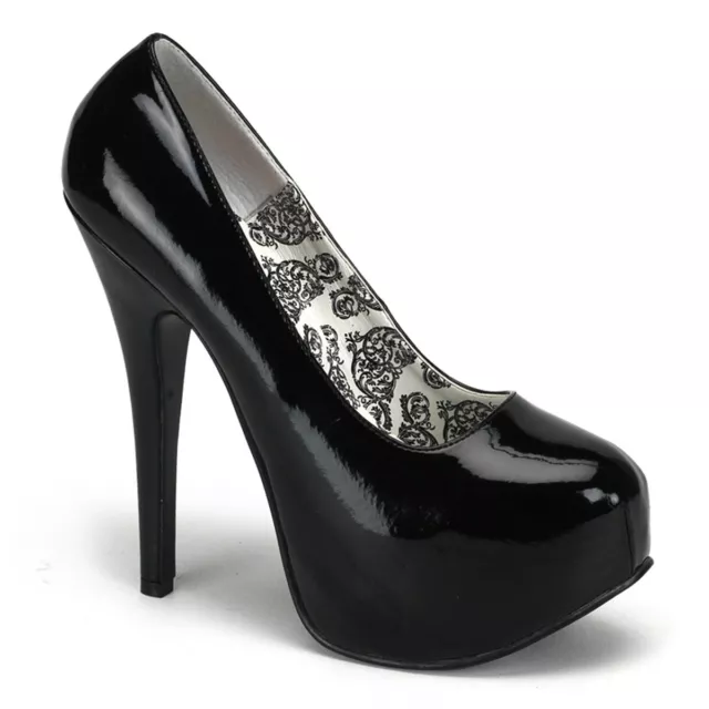 Bordello Sexy Plateau-Pumps Teeze-06 Lack schwarz