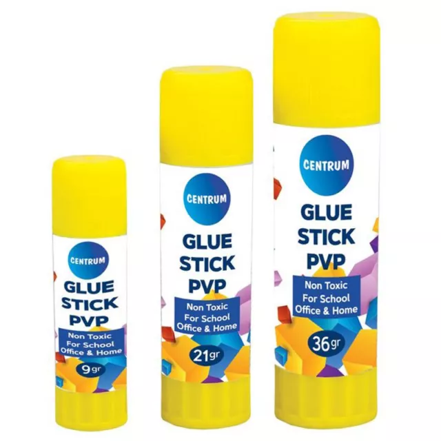 [Pack of 3]Glue Stick PVP 9g/21g/36g Paper Fabric Cardboard Non Toxic School Art