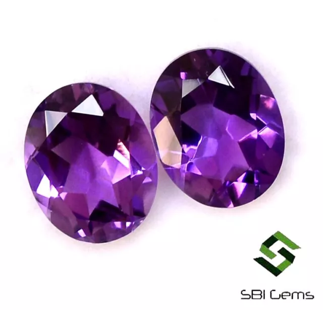 4.61 CTS Certified Natural Amethyst Oval Cut Pair 10x8 mm Untreated Loose Gems