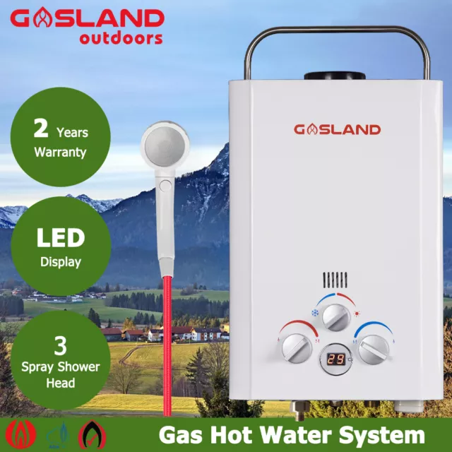 GASLAND Gas Hot Water Heater LPG Outdoor Portable Shower System Camping Caravan