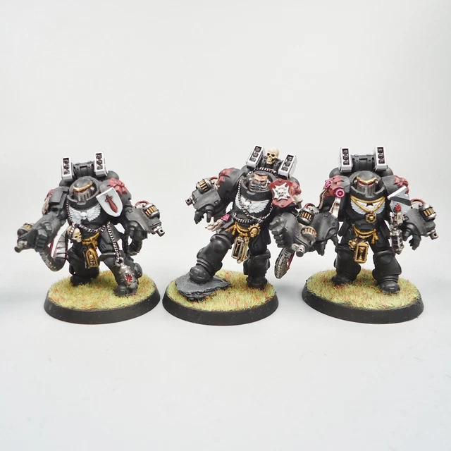WARHAMMER 40K ARMY Space Marines Black Templars Aggressors x3 Painted £ ...
