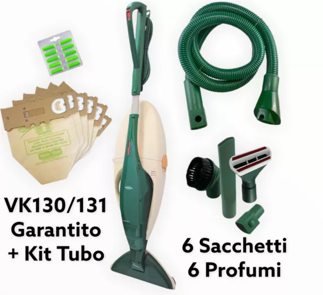 Aspirapolvere Folletto Vk 130 131 Hd13 Tubo Kit Accessori 6 Sacchetti 10 Profumi