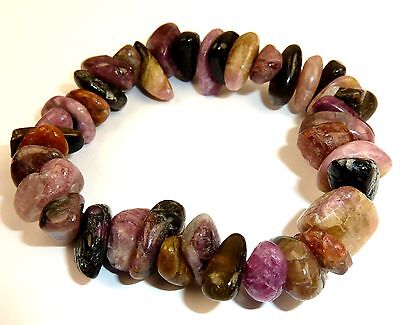 Tourmaline Bracelet - Chunky Stones - Crystal Healing, Heart Chakra, Good Health