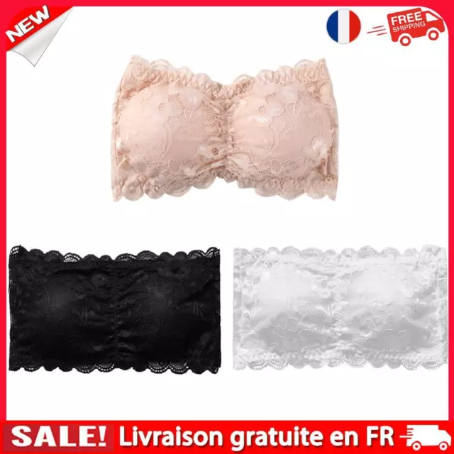 Seamless Tube Top Women Strapless Sexy Lace Padded Bra Bralette Female Intimates