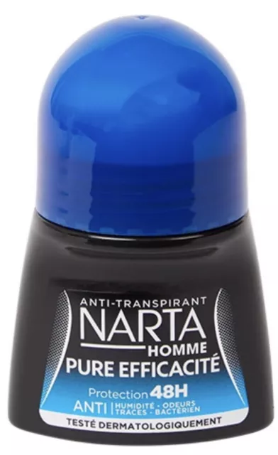 Lot de 4 déodorants bille NARTA ( 50 ml x 4) anti transpirant Pure efficacité