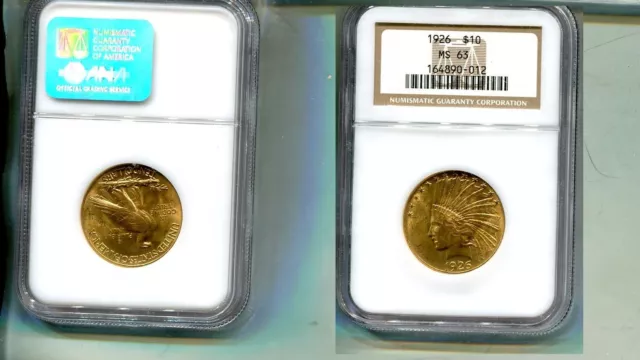 1926 P $10 Indian Head Gold Coin Ngc Ms63 1120S