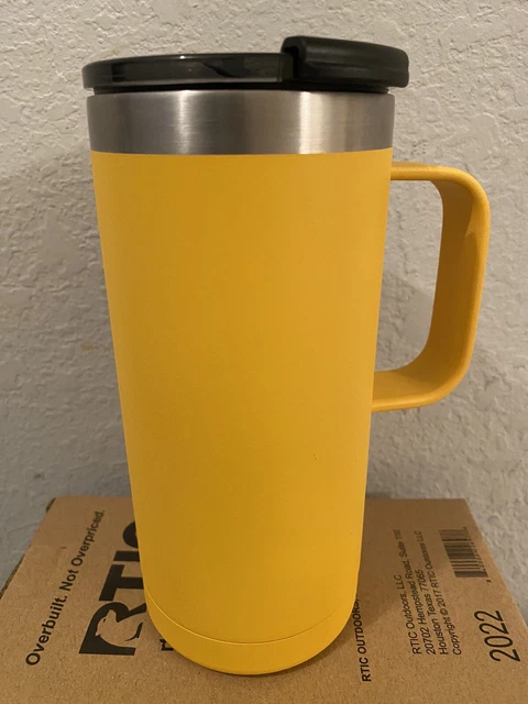 RTIC 16 oz Stainless Steel Travel Coffee Cup Vacuum Insulated, Amber Yellow 2