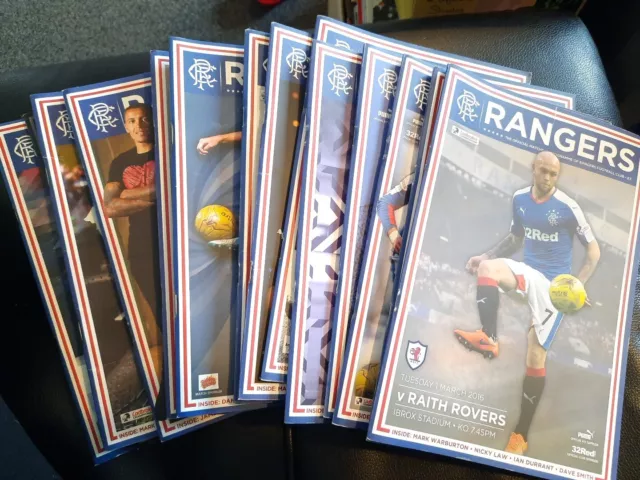16 Rangers Home Programmes 2015/16