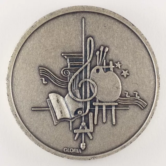 Médaille sur les Arts - Musique, peinture, sculpture - Signée par Gloria