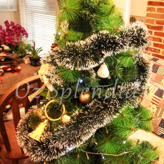 2M Christmas Tinsel  Pine Garland Xmas Tree Ornament Bows Hanging Party Decorati 2