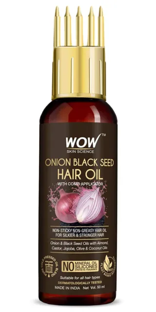 WOW Skin Science Aceite para el cabello de semilla negra de cebolla con...